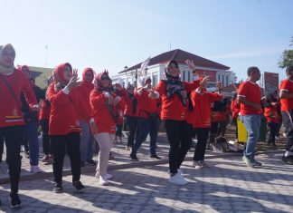 Peringati Harganas, Dissos P3APPKB Klaten Gelar Senam Tim Pendamping Keluarga