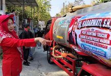 Ringankan Warga Tugurejo Bayat Terdampak Kekeringan, Kadarwati DPRD Jateng dan PSHT Ranting Trucuk Dropping Air Bersih